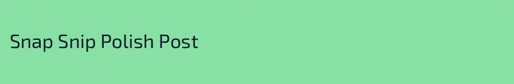 Snap Snip Polish Post